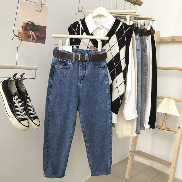 Blugi casual dama cu curea - in mai multe culori