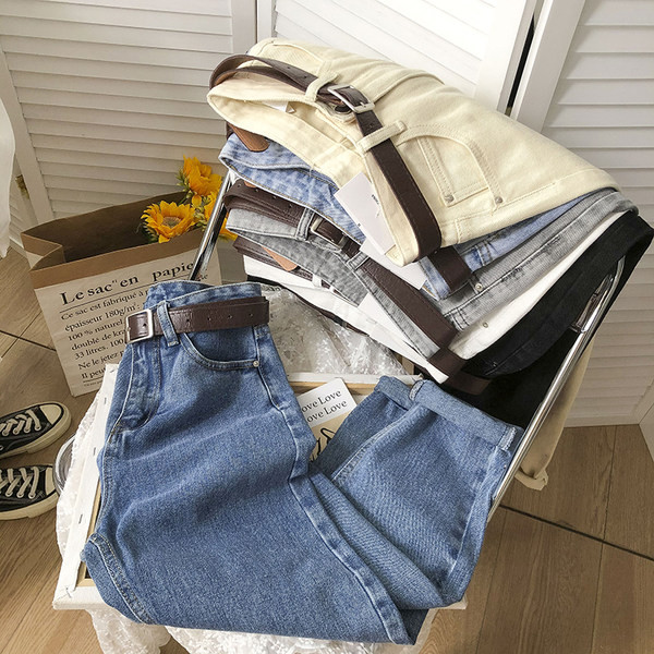 Blugi casual dama cu curea - in mai multe culori