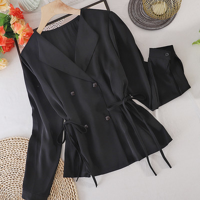 Cămașă modernă de damă cu nasturi și cravate - mai multe culori