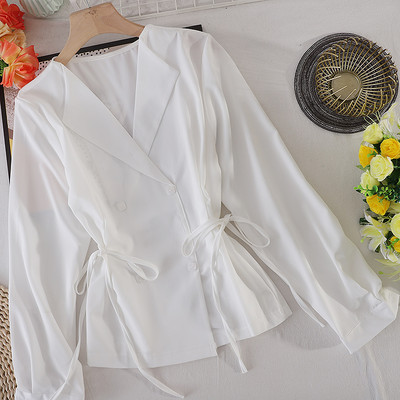 Cămașă modernă de damă cu nasturi și cravate - mai multe culori