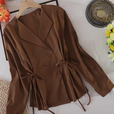 Cămașă modernă de damă cu nasturi și cravate - mai multe culori