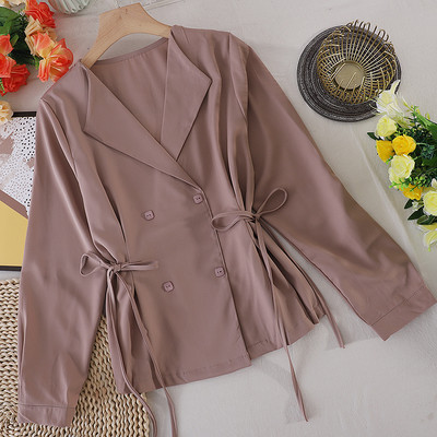 Cămașă modernă de damă cu nasturi și cravate - mai multe culori