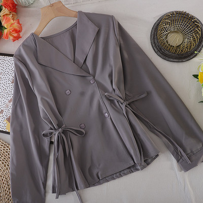 Cămașă modernă de damă cu nasturi și cravate - mai multe culori