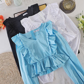 Bluza de dama cu fermoar la spate si bucle in trei culori