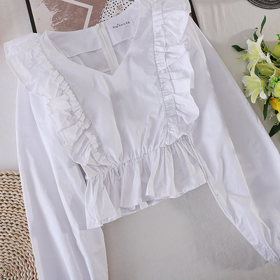 Bluza de dama cu fermoar la spate si bucle in trei culori