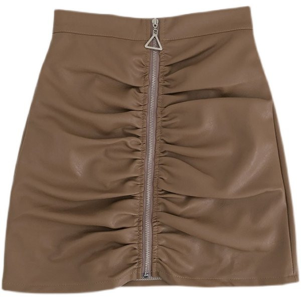 Fusta scurta din piele cu fermoar