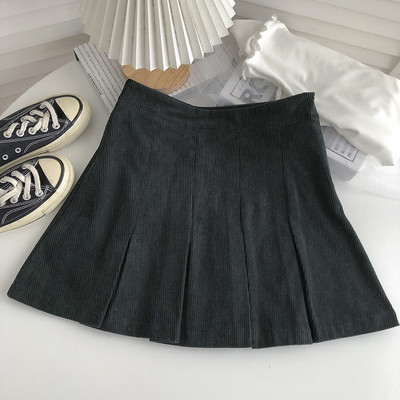 Fusta de dama cu talie inalta si linie A