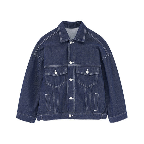 Geaca dama casual din denim model simplu cu nasturi