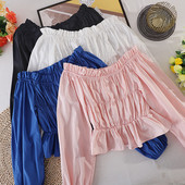 Camasa de dama model nou cu umerii goi si maneci lungi