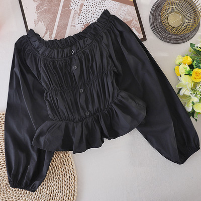 Camasa de dama model nou cu umerii goi si maneci lungi