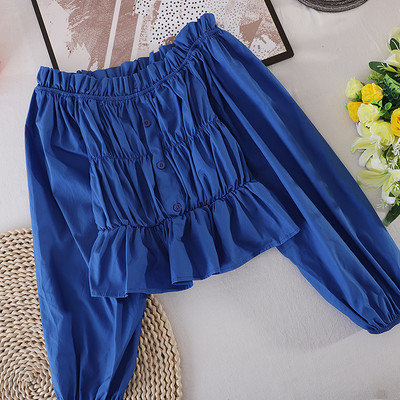 Camasa de dama model nou cu umerii goi si maneci lungi