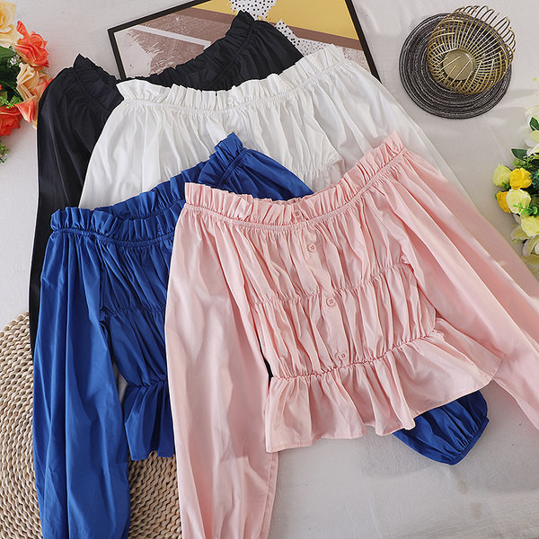 Camasa de dama model nou cu umerii goi si maneci lungi