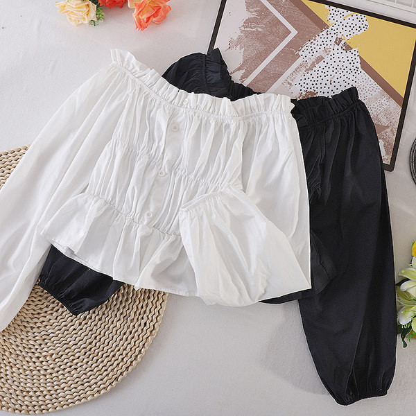 Camasa de dama model nou cu umerii goi si maneci lungi