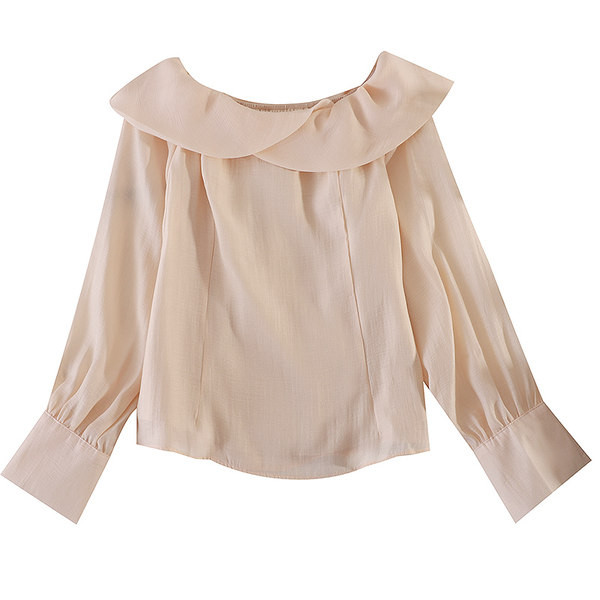 Cămașă de damă monocoloră cu mâneci lungi