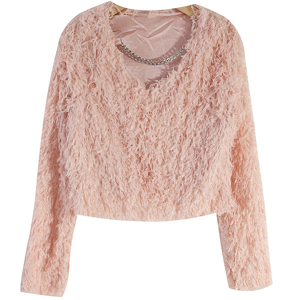 Cămașă de puf de damă cu lanț metalic