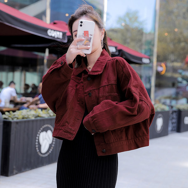 Geaca casual dama din denim model larg uni