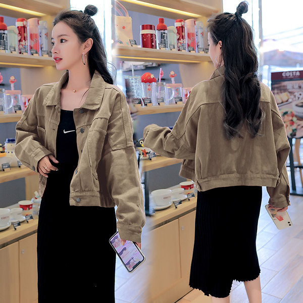 Geaca casual dama din denim model larg uni