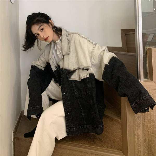 Geaca casual dama din denim model larg