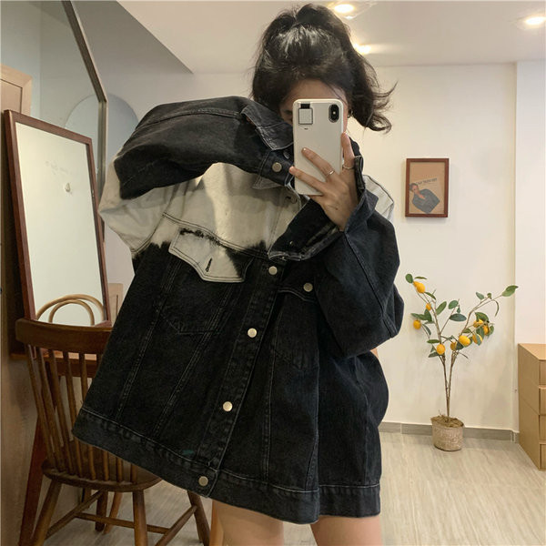 Geaca casual dama din denim model larg