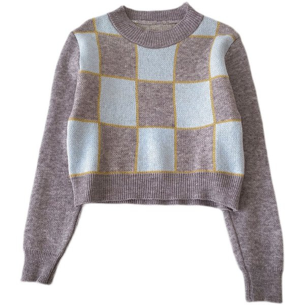 Pulover de dama cu decolteu rotund