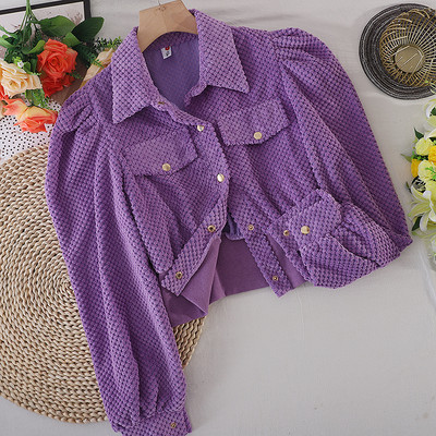 Cămașă modernă de damă cu guler și nasturi clasici - mai multe culori