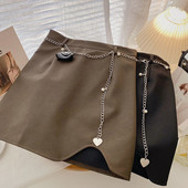 Fusta scurta de dama cu curea in doua culori