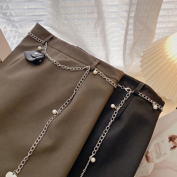 Fusta scurta de dama cu curea in doua culori