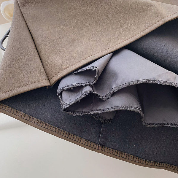 Fusta scurta de dama cu curea in doua culori