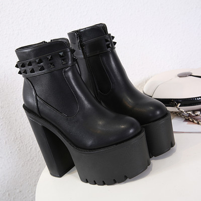 Cizme de dama actuale din piele ecologica la inaltimea de 15 cm