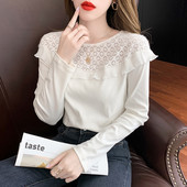 Bluză de damă cu broderie și mâneci lungi