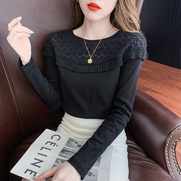 Bluză de damă cu broderie și mâneci lungi