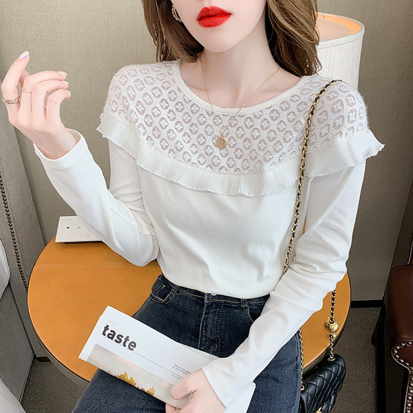 Bluză de damă cu broderie și mâneci lungi