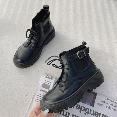 Cizme de dama doua modele cu sireturi si catarama metalica