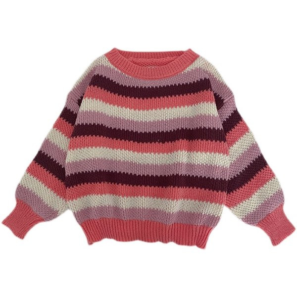 Pulover modern colorat cu decolteu oval