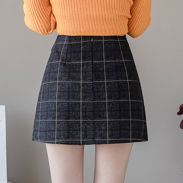 Fusta scurta dama cu talie inalta - culoare gri