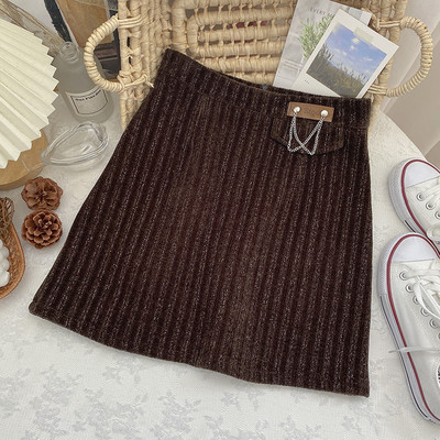 Fusta scurta de dama cu talie inalta - stil retro