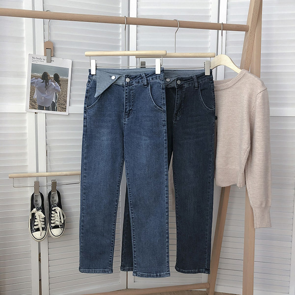 Blugi de dama cu nasturi in doua culori