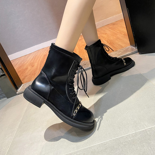 Cizme de dama din imitatie de piele doua modele cu sireturi si fermoar