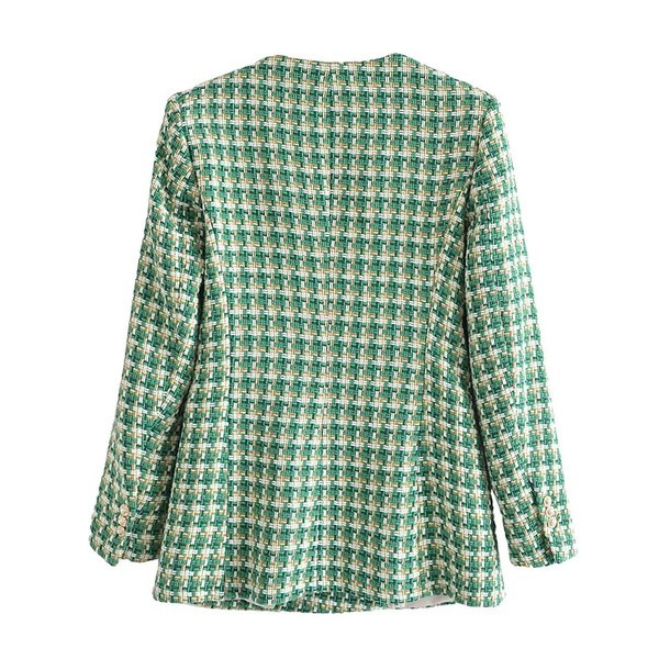 Jachetă în carouri, cu nasturi aurii