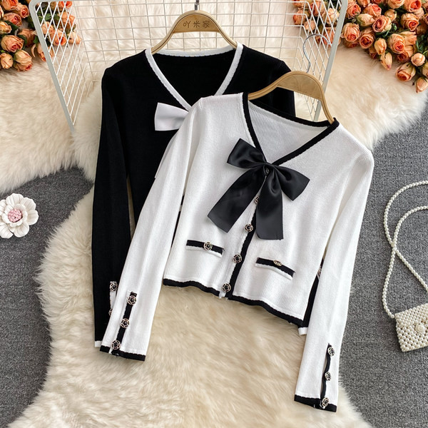 Vesta casual dama cu panglica si maneci lungi