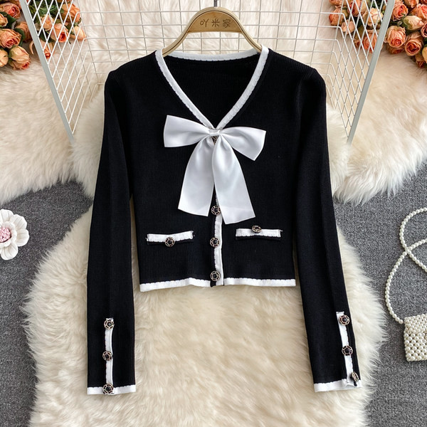 Vesta casual dama cu panglica si maneci lungi