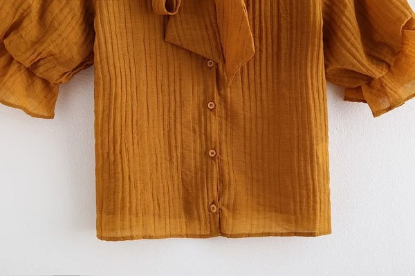 Cămașă casual de damă cu mâneci scurte și bucle