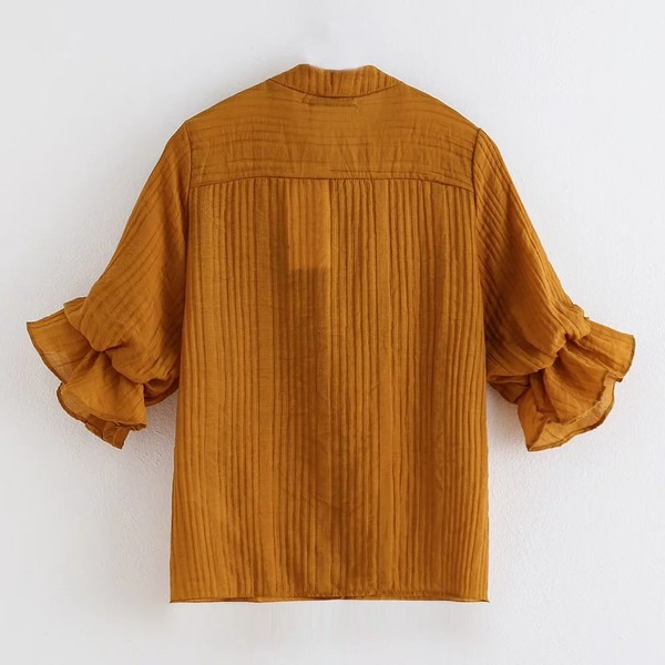 Cămașă casual de damă cu mâneci scurte și bucle