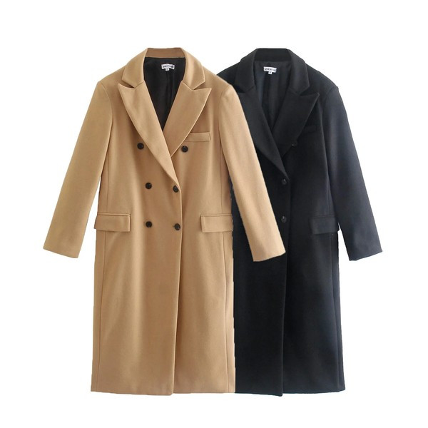 Palton lung cu închidere pe două rânduri