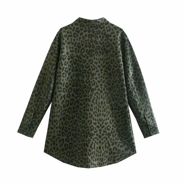 Cămașă largă de toamnă cu model animal