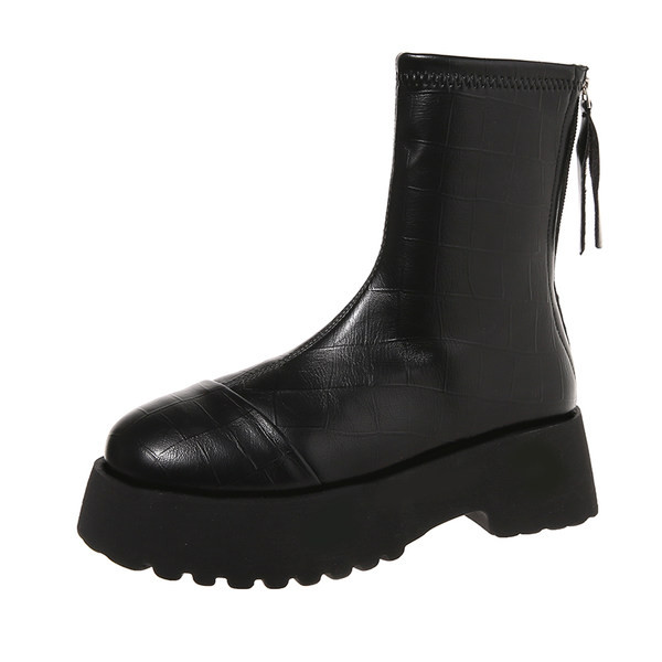 Cizme moderne din piele ecologica cu talpa de 5,5 cm