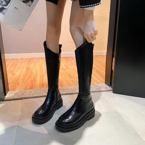 Cizme casual din piele cu fermoar