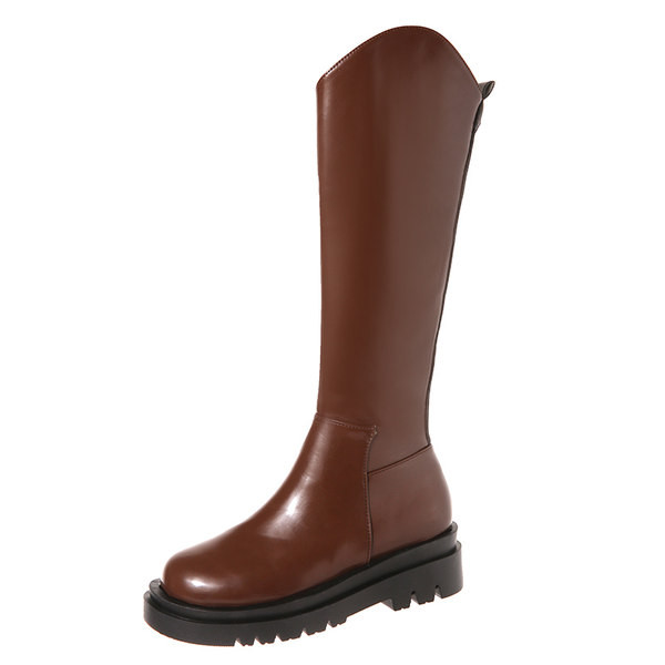 Cizme casual din piele cu fermoar