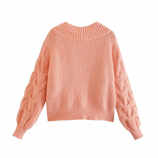 Vesta de toamna model nou cu nasturi si decolteu spitz