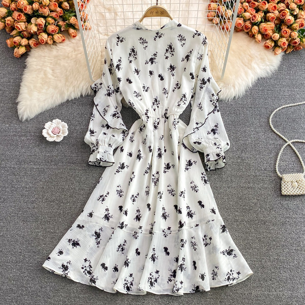 Rochie eleganta de dama cu talie elastica si panglica